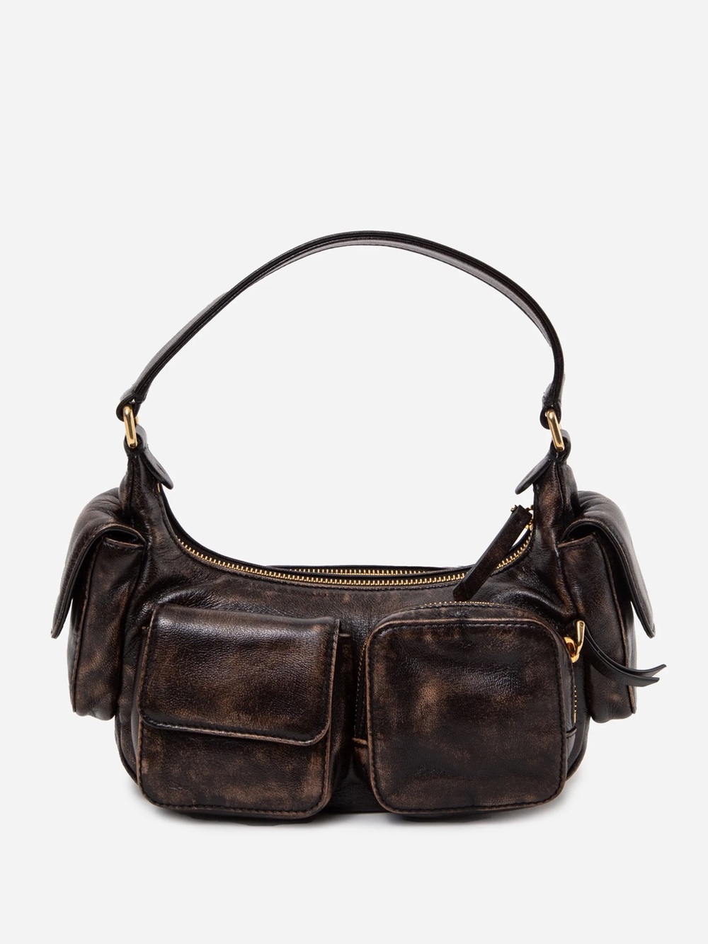 MIU MIU Sand Coffee Pocket Nappa Leather Bag - Picture 2 of 5